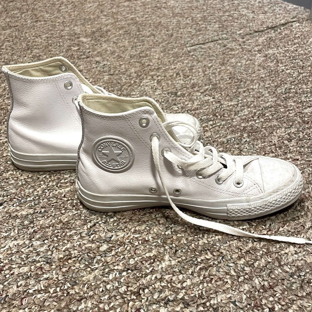 Converse all star all white leather. Great condition only worn a few times